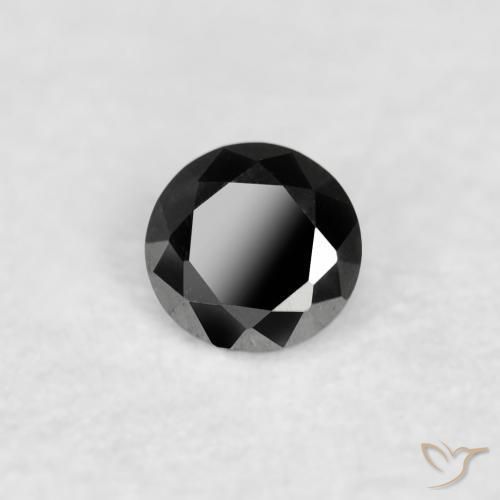 0.02 ct Black Diamond Stone, Natural Diamond in Diamond-Cut Shape for Sale