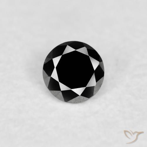 0.03ct Natural Black Diamond, Round, Opaque, Photo A