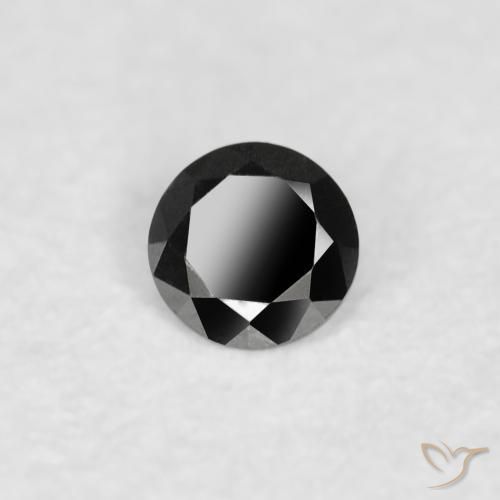 0.03 ct Black Diamond Stone, Natural Diamond in Diamond-Cut Shape for Sale