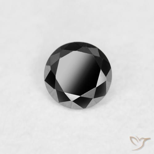 0.03 ct Black Diamond Stone, Natural Diamond in Diamond-Cut Shape for Sale