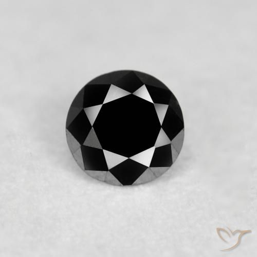 0.04ct Natural Black Diamond, Round, Opaque