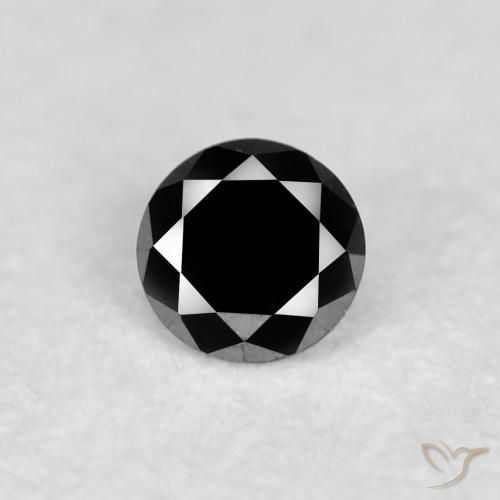 0.04ct Natural Black Diamond, Round, Opaque
