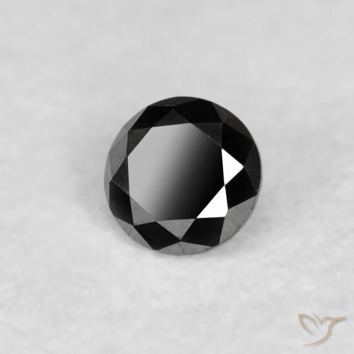 0.04 ct Black Diamond Stone, Natural Diamond in Diamond-Cut Shape for Sale