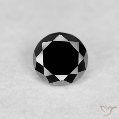 0.03ct Natural Black Diamond, Round, Opaque