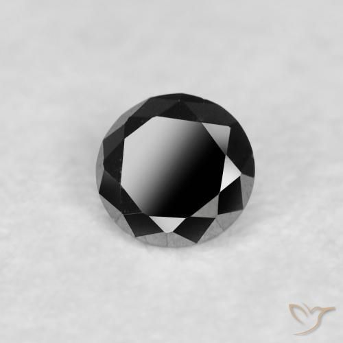 0.03 ct Black Diamond Stone, Natural Diamond in Diamond-Cut Shape for Sale