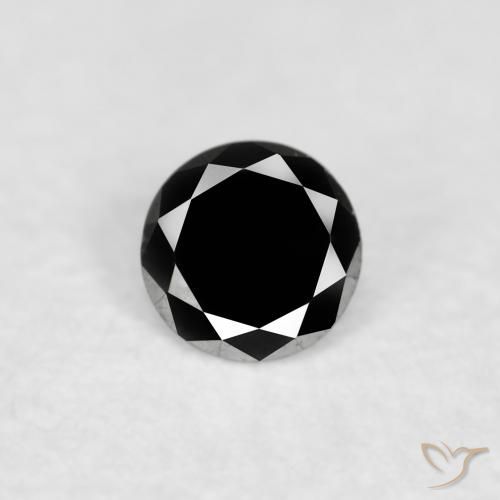 0.07ct Natural Black Diamond, Round, Opaque