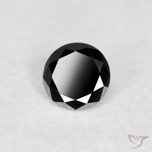 0.07 ct Black Diamond Stone, Natural Diamond in Diamond-Cut Shape for Sale