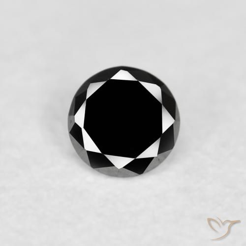 0.08ct Natural Black Diamond, Round, Opaque