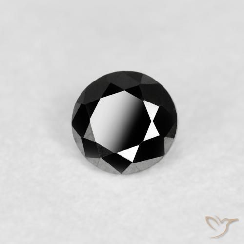 0.09 ct Black Diamond Stone, Natural Diamond in Diamond-Cut Shape for Sale