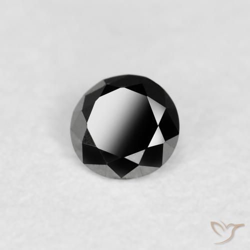 0.08 ct Black Diamond Stone, Natural Diamond in Diamond-Cut Shape for Sale