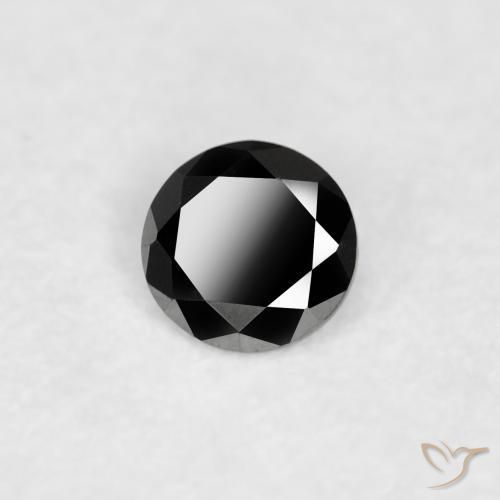 0.06 ct Black Diamond Stone, Natural Diamond in Diamond-Cut Shape for Sale