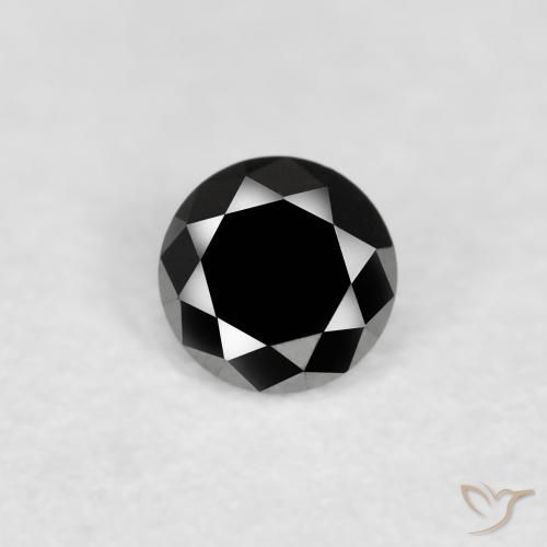 0.11ct Natural Black Diamond, Round, Opaque