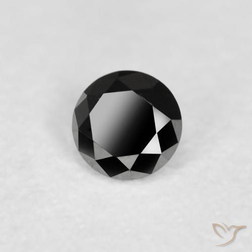 0.11 ct Black Diamond Stone, Natural Diamond in Diamond-Cut Shape for Sale