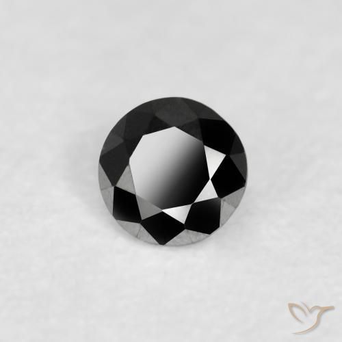 0.09 ct Black Diamond Stone, Natural Diamond in Diamond-Cut Shape for Sale