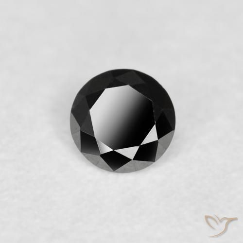 0.06 ct Black Diamond Stone, Natural Diamond in Diamond-Cut Shape for Sale