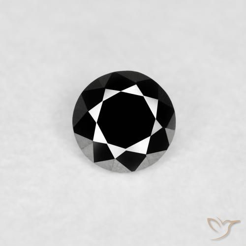 0.07ct Natural Black Diamond, Round, Opaque