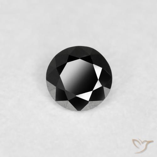 0.07 ct Black Diamond Stone, Natural Diamond in Diamond-Cut Shape for Sale