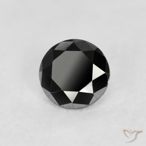0.09 ct Black Diamond Stone, Natural Diamond in Diamond-Cut Shape for Sale