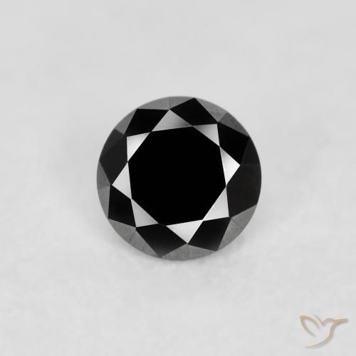 0.07ct Natural Black Diamond, Round, Opaque