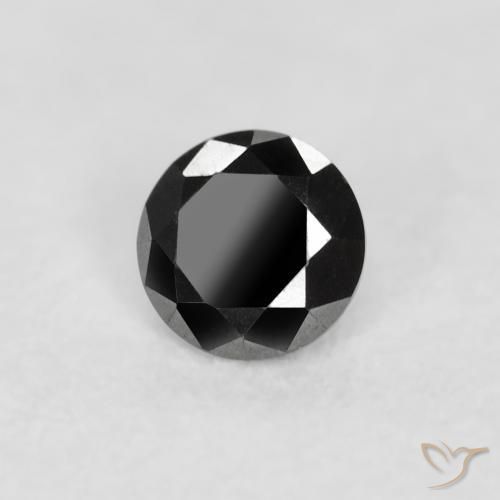 0.07 ct Black Diamond Stone, Natural Diamond in Diamond-Cut Shape for Sale