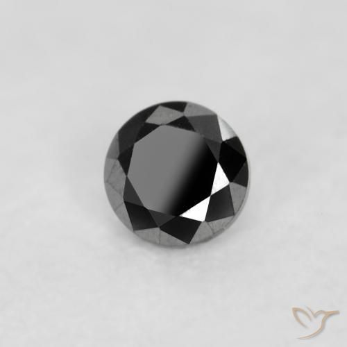 0.03 ct Black Diamond Stone, Natural Diamond in Diamond-Cut Shape for Sale