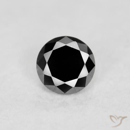0.04ct Natural Black Diamond, Round, Opaque