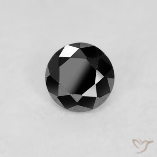 0.03 ct Black Diamond Stone, Natural Diamond in Diamond-Cut Shape for Sale