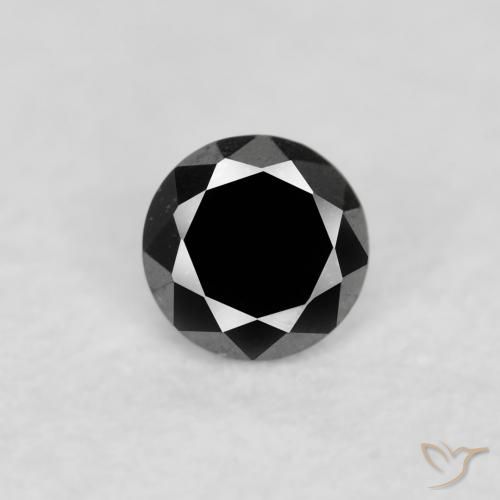 0.04ct Natural Black Diamond, Round, Opaque