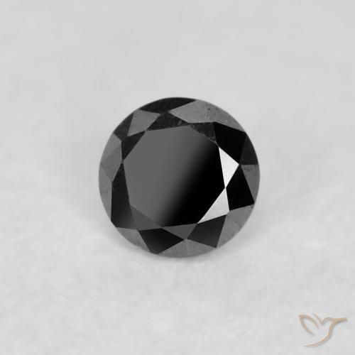 0.04 ct Black Diamond Stone, Natural Diamond in Diamond-Cut Shape for Sale