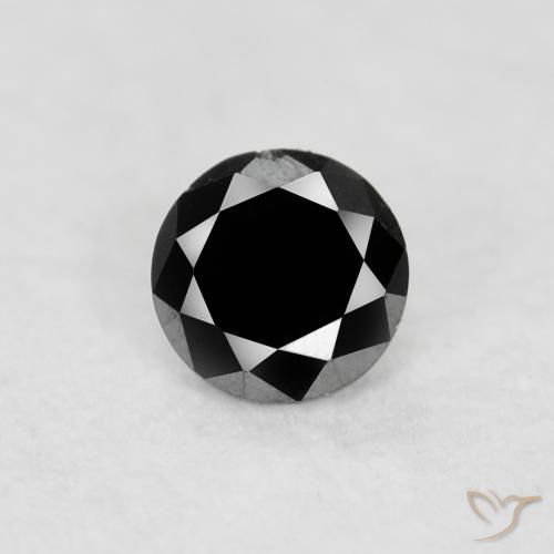 0.04ct Natural Black Diamond, Round, Opaque, Photo A