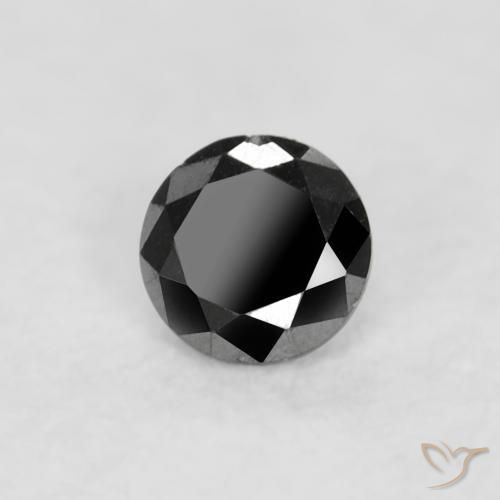 0.04 ct Black Diamond Stone, Natural Diamond in Diamond-Cut Shape for Sale