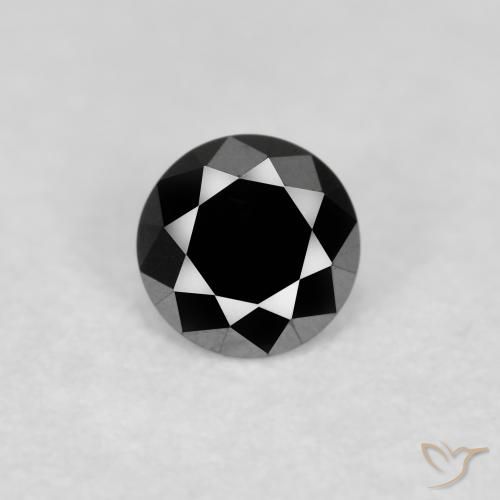 0.12ct Natural Black Diamond, Round, Opaque
