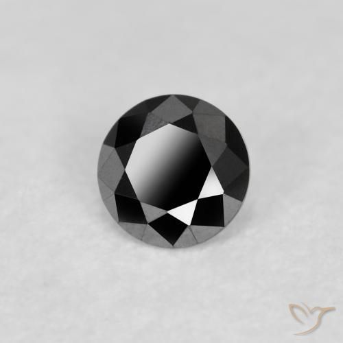 0.12 ct Black Diamond Stone, Natural Diamond in Diamond-Cut Shape for Sale