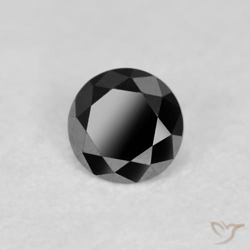 0.12 ct Black Diamond Stone, Natural Diamond in Diamond-Cut Shape for Sale