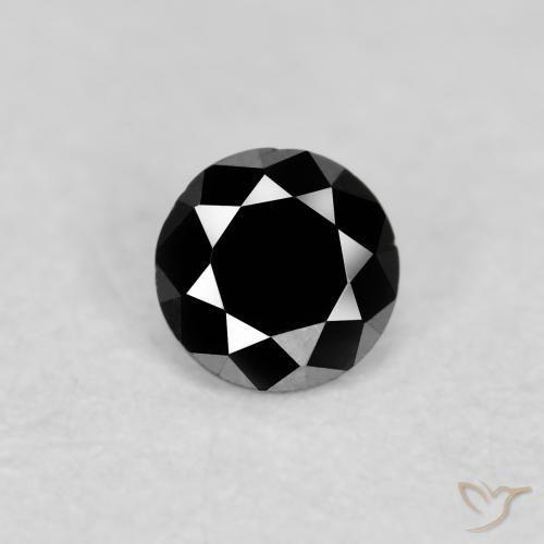 0.07ct Natural Black Diamond, Round, Opaque