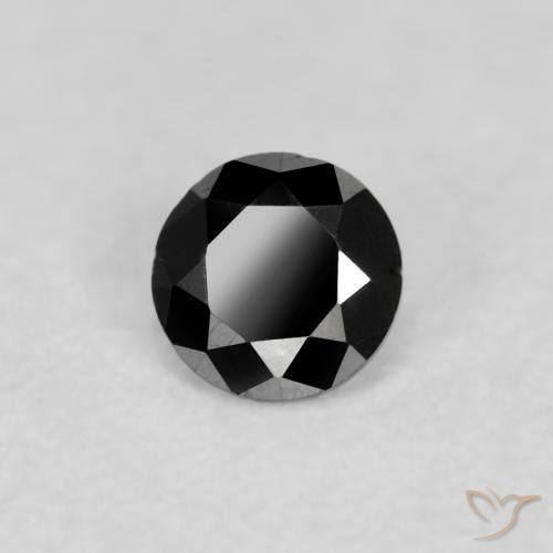 0.07 ct Black Diamond Stone, Natural Diamond in Diamond-Cut Shape for Sale
