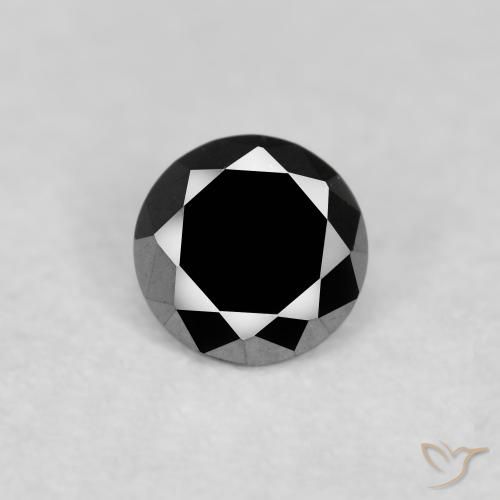 0.12ct Natural Black Diamond, Round, Opaque