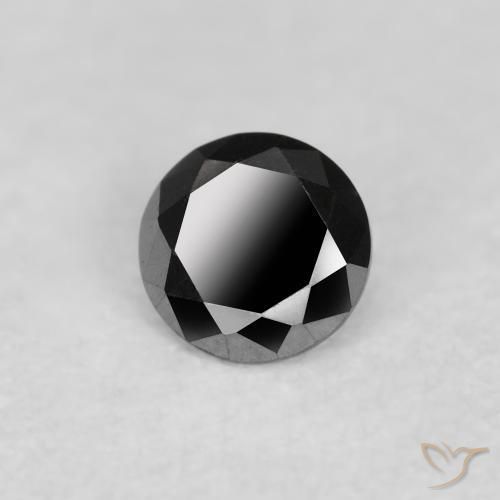 0.12 ct Black Diamond Stone, Natural Diamond in Diamond-Cut Shape for Sale
