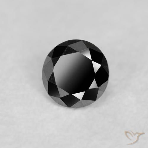 0.06 ct Black Diamond Stone, Natural Diamond in Diamond-Cut Shape for Sale