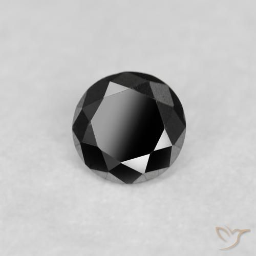0.04 ct Black Diamond Stone, Natural Diamond in Diamond-Cut Shape for Sale