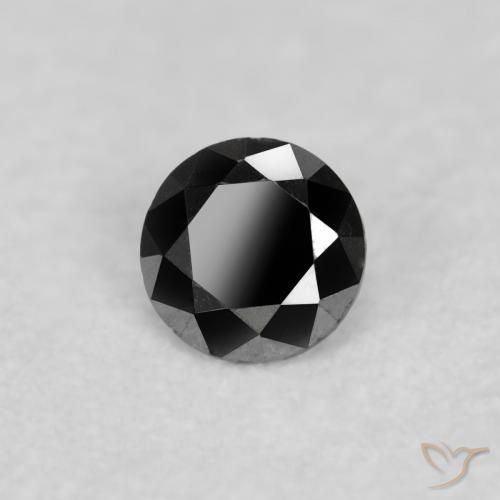 0.05 ct Black Diamond Stone, Natural Diamond in Diamond-Cut Shape for Sale