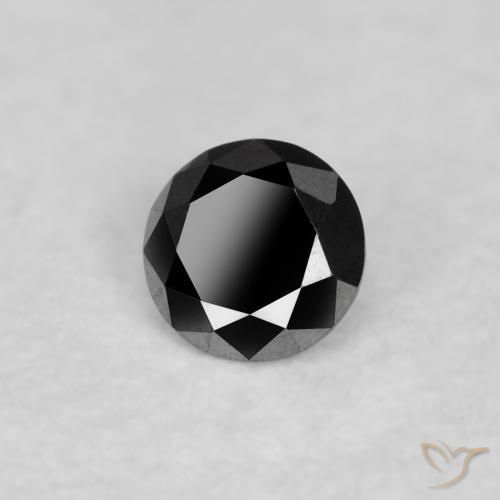 0.06 ct Black Diamond Stone, Natural Diamond in Diamond-Cut Shape for Sale