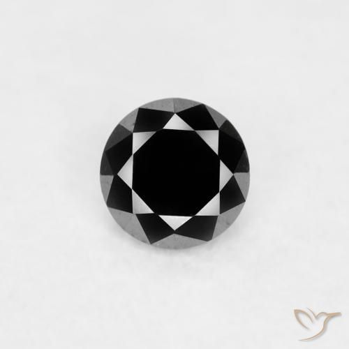 0.03ct Natural Black Diamond, Round, Opaque, Photo A