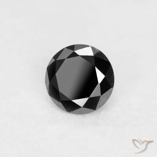 0.03 ct Black Diamond Stone, Natural Diamond in Diamond-Cut Shape for Sale