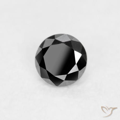 0.03 ct Black Diamond Stone, Natural Diamond in Diamond-Cut Shape for Sale