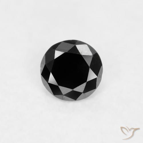 0.03ct Natural Black Diamond, Round, Opaque
