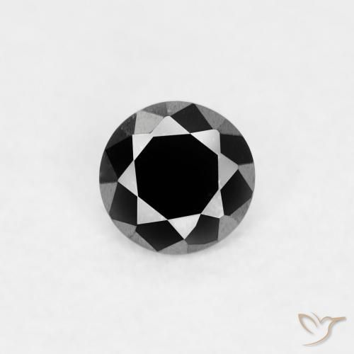 0.04ct Natural Black Diamond, Round, Opaque