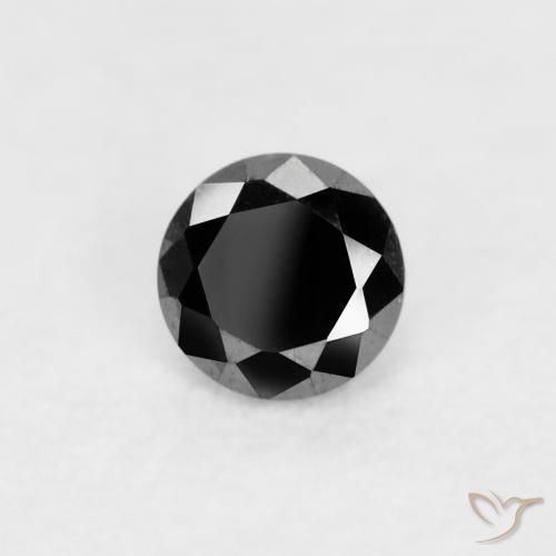 0.06 ct Black Diamond Stone, Natural Diamond in Diamond-Cut Shape for Sale