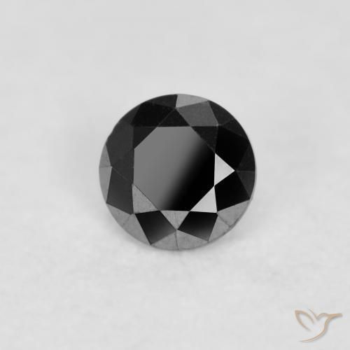 0.09 ct Black Diamond Stone, Natural Diamond in Diamond-Cut Shape for Sale
