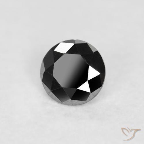 0.09 ct Black Diamond Stone, Natural Diamond in Diamond-Cut Shape for Sale